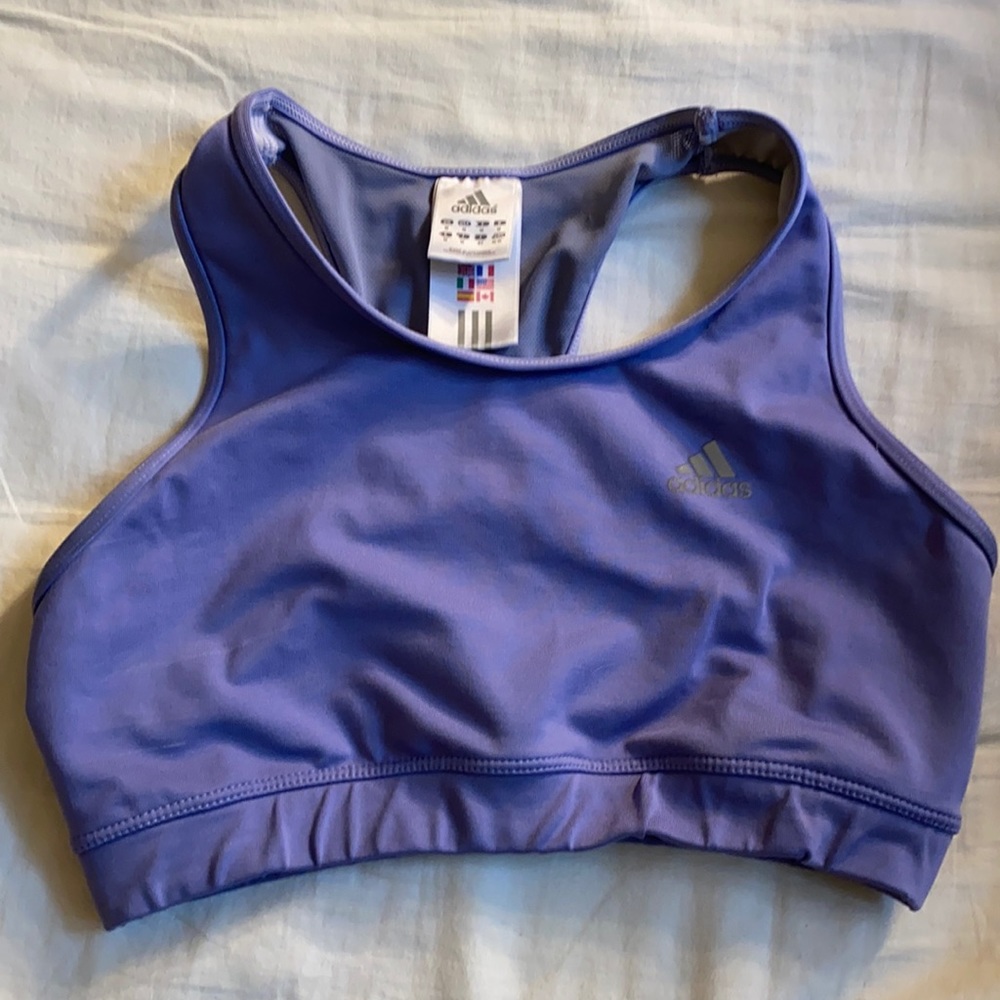 Purple Adidas sports bra